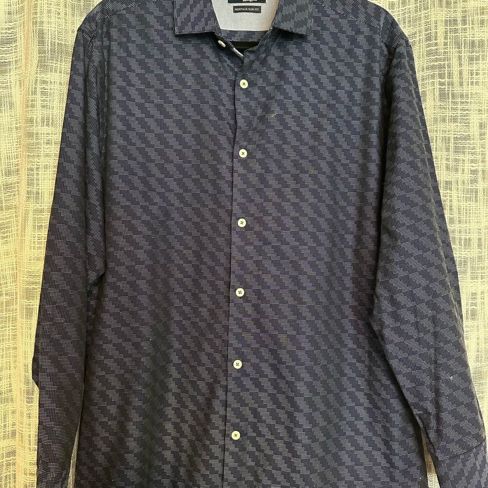 Men's Blue Patterned Shirt by Penguin